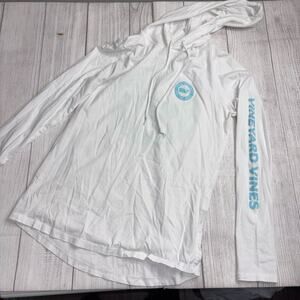 Mens Vineyard Vines White/Blue Logo T Shirt Hoodie Size XS